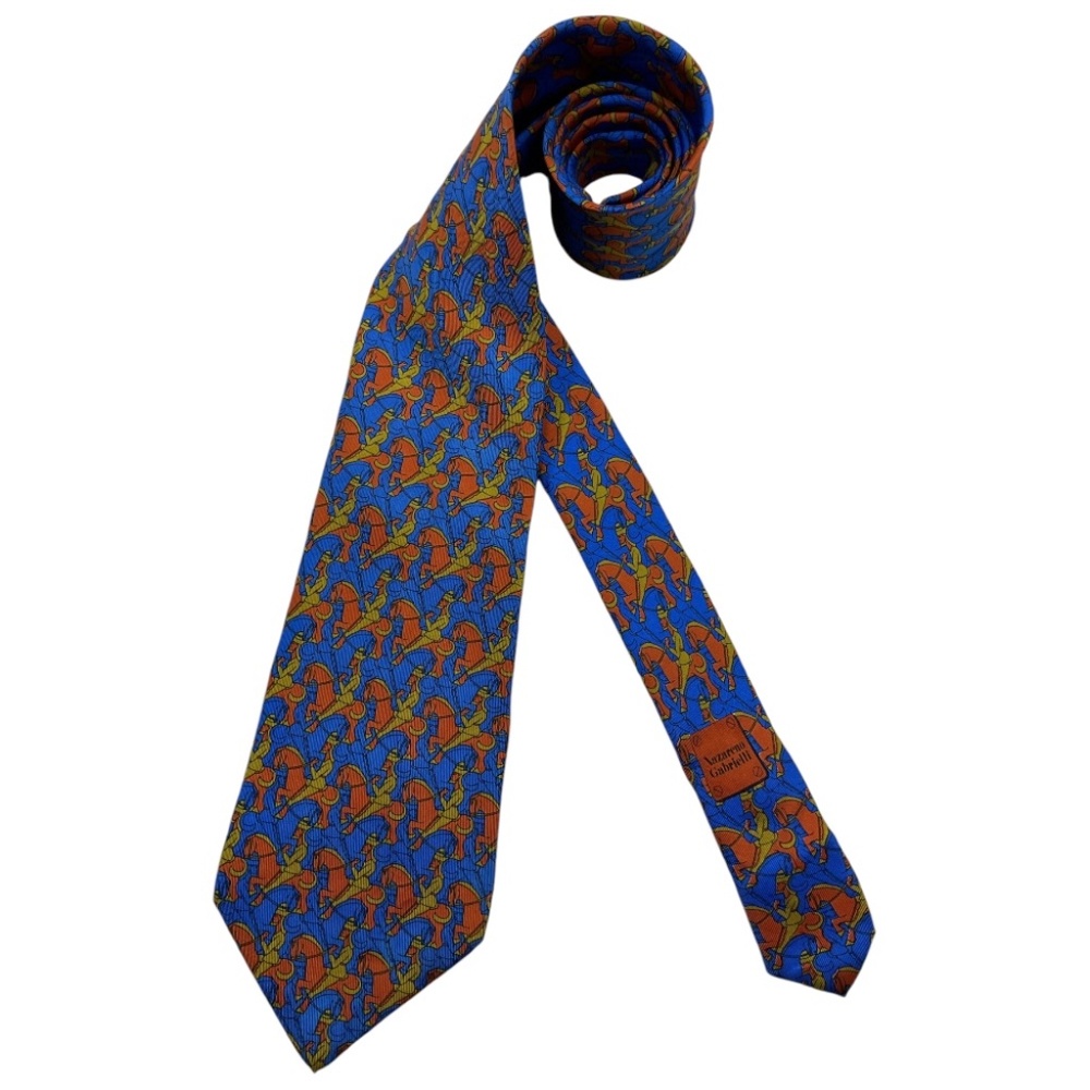 NAZARENO GABRIELLI Blue Knight Silk LUXURY Tie ITALY